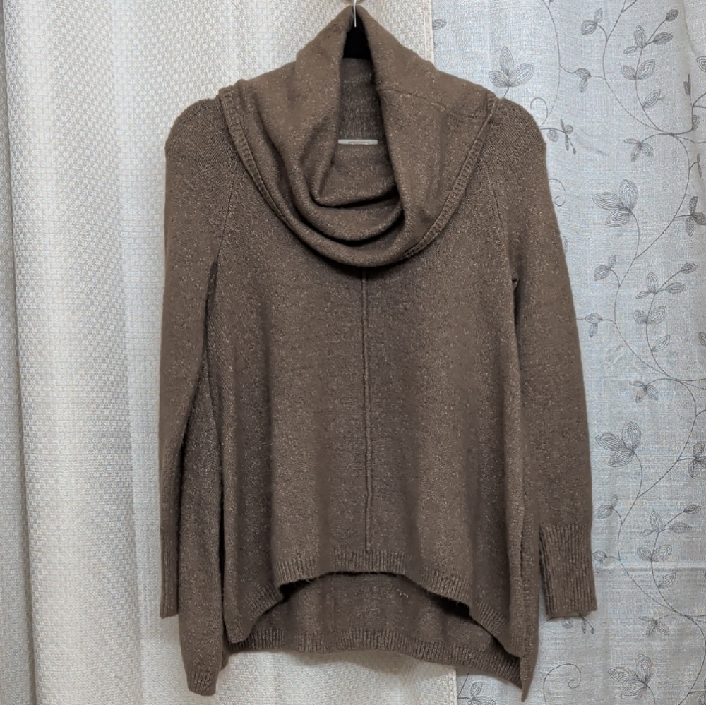 Relaxed Cowl Neck Sweater in Brown